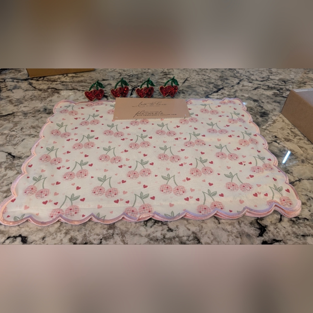🆕Disco Cherries Placemats Set Of 4